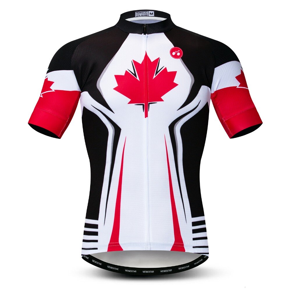 뜨거운 남자의 자전거 저지 클래식 레트로 짧은 소매 자전거 사이클링 의류 착용 의류 Maillot Ciclismo 국가 캐나다